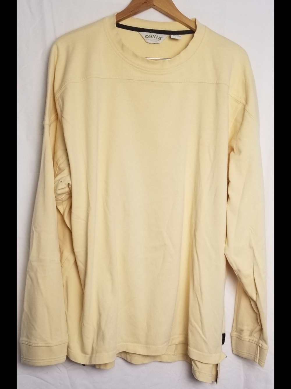 Orvis Men’s Long-Sleeve Crewneck Shirt — Light Yellow XXL